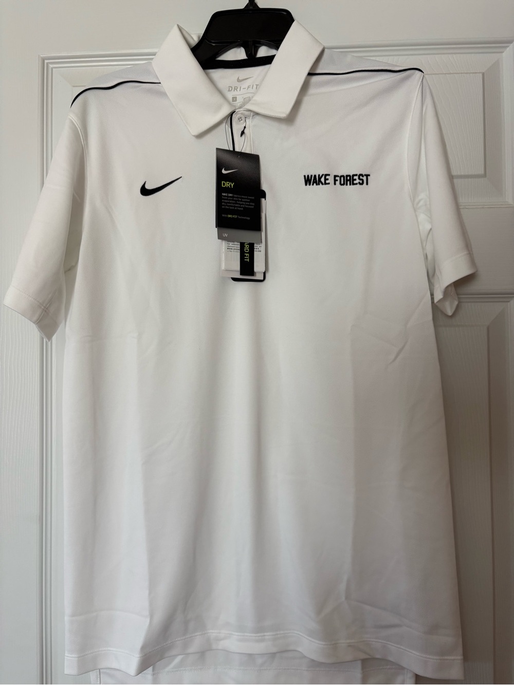 Nike Men’s Wake Forest White Dri-FIT Polo Shirt Size Small
